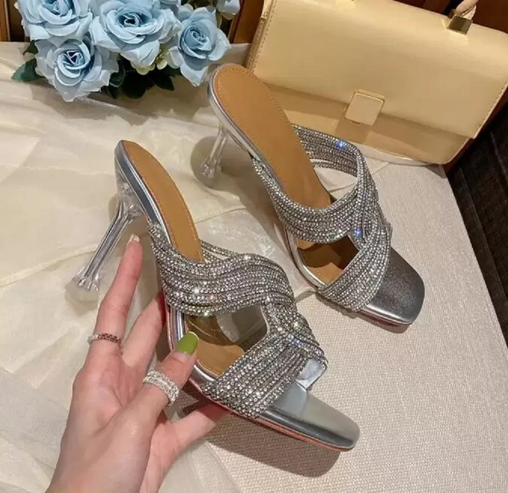 Womens sales diamante slippers