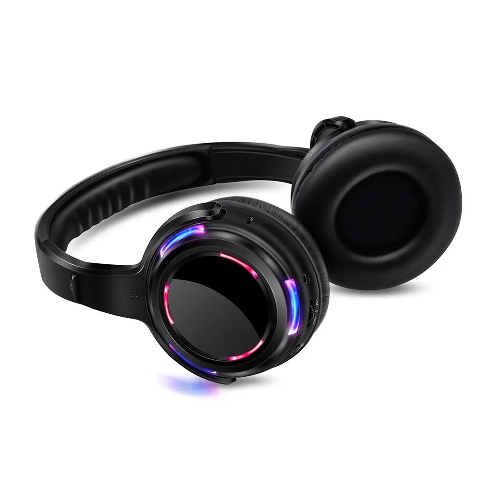 Factory Supply Professional LED Silent Disco Stereo Wireless Headphones RF DJ 요가 파티 회의 헤드셋