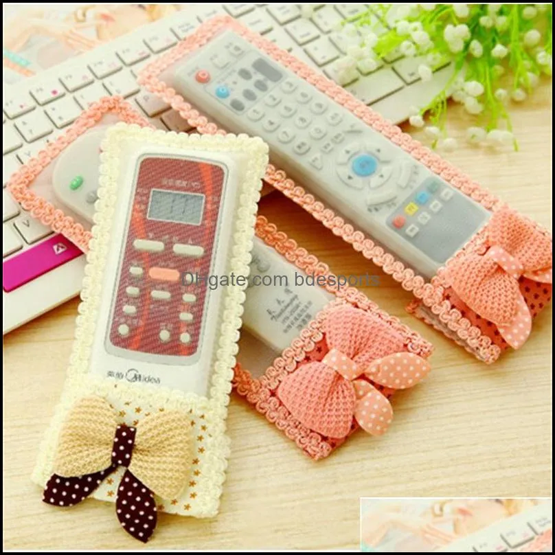 Bowknot Lace Dust proof Cover for Remote Control TV Air Condition Controller case Decoration bag lace Remote Control Protective Cover 574