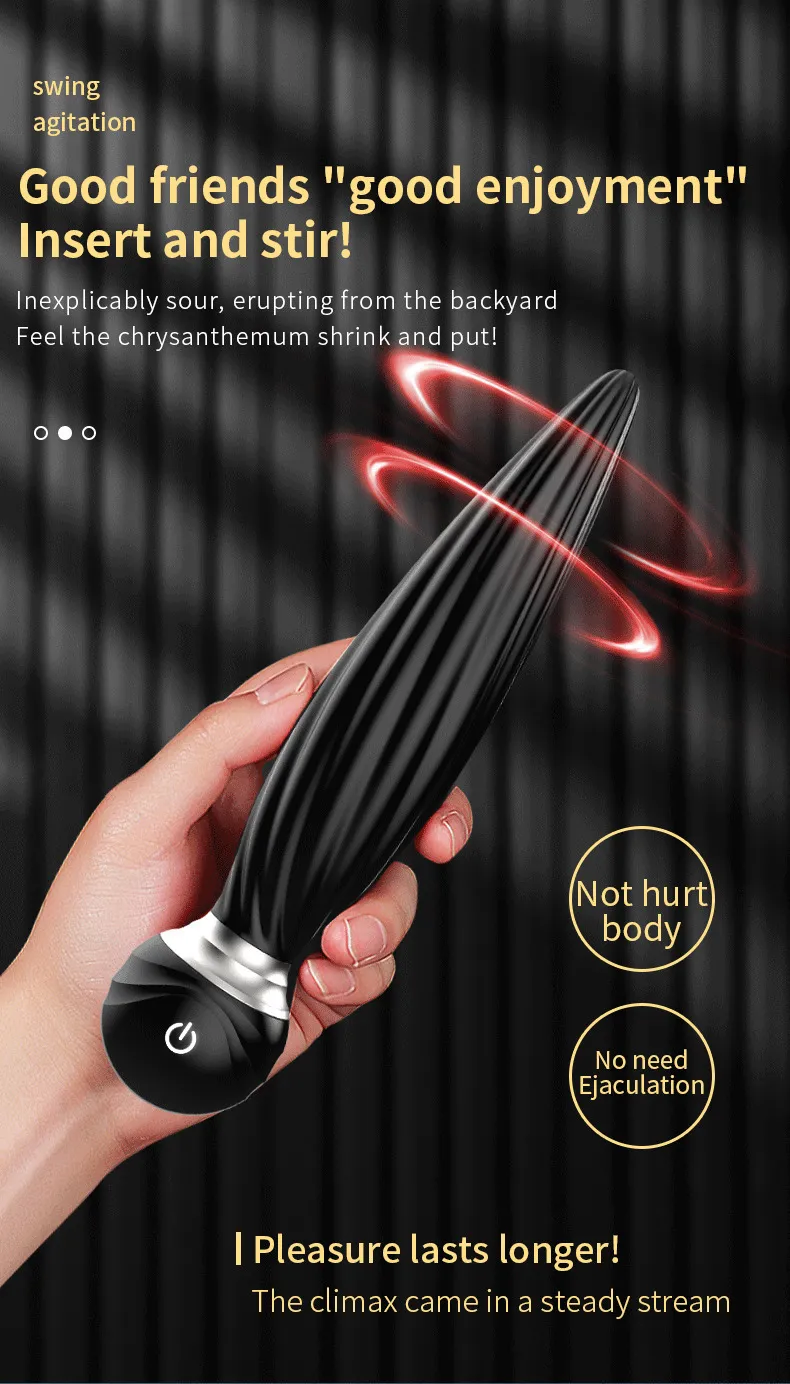 Massaggiatore per la prostata a 360 gradi, vibratore rotante, vibratore maschile, plug anale, giocattoli sessuali per uomini e donne, stimolatore per adulti_voghion.com