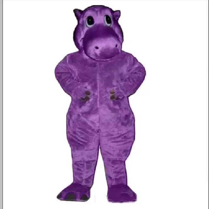 Factory Direct New Purple Hippo Maskottchen Kostüm Cartoon River Horse Tier Anime Theme Charakter Weihnachten Karneval Party Fancy Kostüm