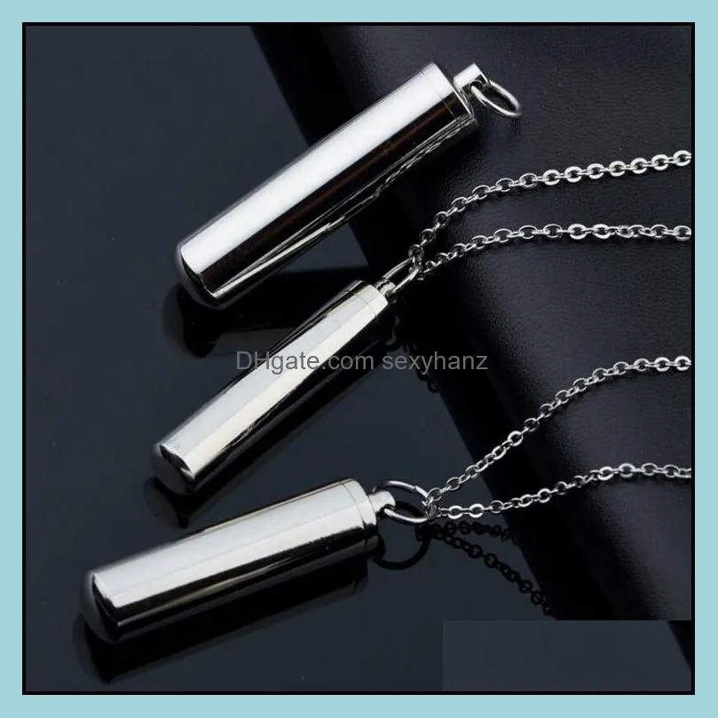 stainless steel perfume bottle pendant necklaces titanium steel link chain necklace for women men jewelry wholesale free shipping -