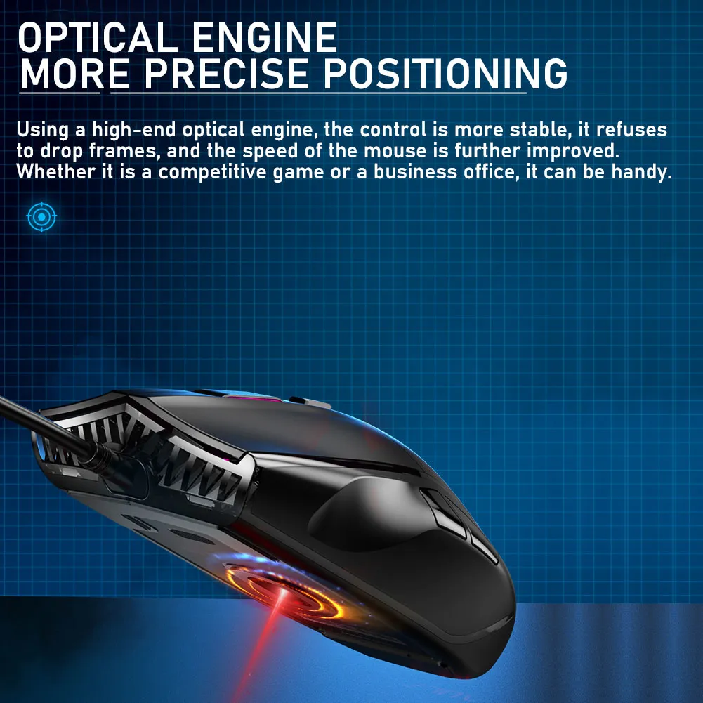 Aula F830 USB -Gaming -Mäuse bis zu 6400DPI -Tank -Form -Ribbon -Rad optische Maus 7 -Tasten für PC Gaming Office entwickelt
