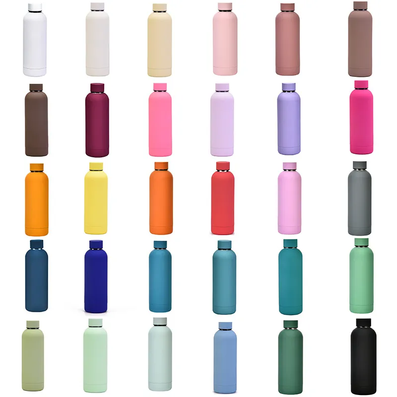 34 couleurs Bouteille d'eau en acier inoxydable de 500 ml Bouteille de sport en métal étanche Bouteille de sport colorée durable Plusieurs couleurs disponibles Tasse de voyage