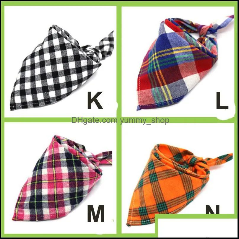 dog bandanas scarf kerchief bibs washable girl boy cotton pet outdoor fall accessories for small medium birthday gift square plaid double adjustable for puppy