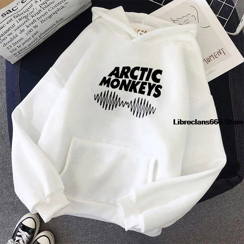 Sweats à capuche pour hommes Sweats Harajuku ARCTIC MONKEYS Onde Sonore Imprimé Hommes Femmes Streetwear Hip Hop Sweat Surdimensionné Pull Garçons Fille