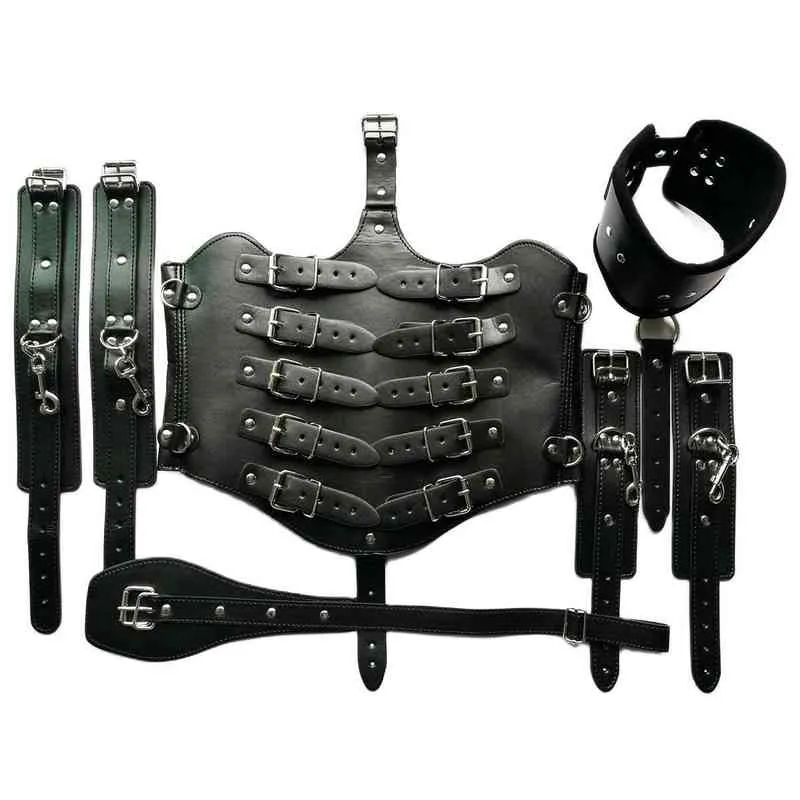 Master Series Leather Neck Corset Harness with Stuffer Gag : :  Health & Personal Care