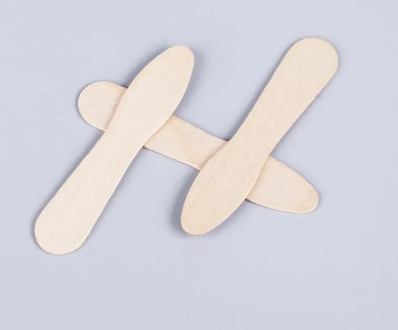Wood Ice Cream Spoons Tools 7.5cm, Wooden Taster-Spoons Wrapped Birchwood Plain Ice-Cream Paddle Spoon SN4396