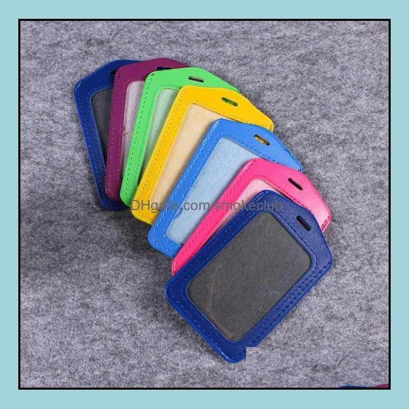 pu leather Id Tags HOLDER Working Permit Bus Card employee set Badges Holder can print customize your company design DHL