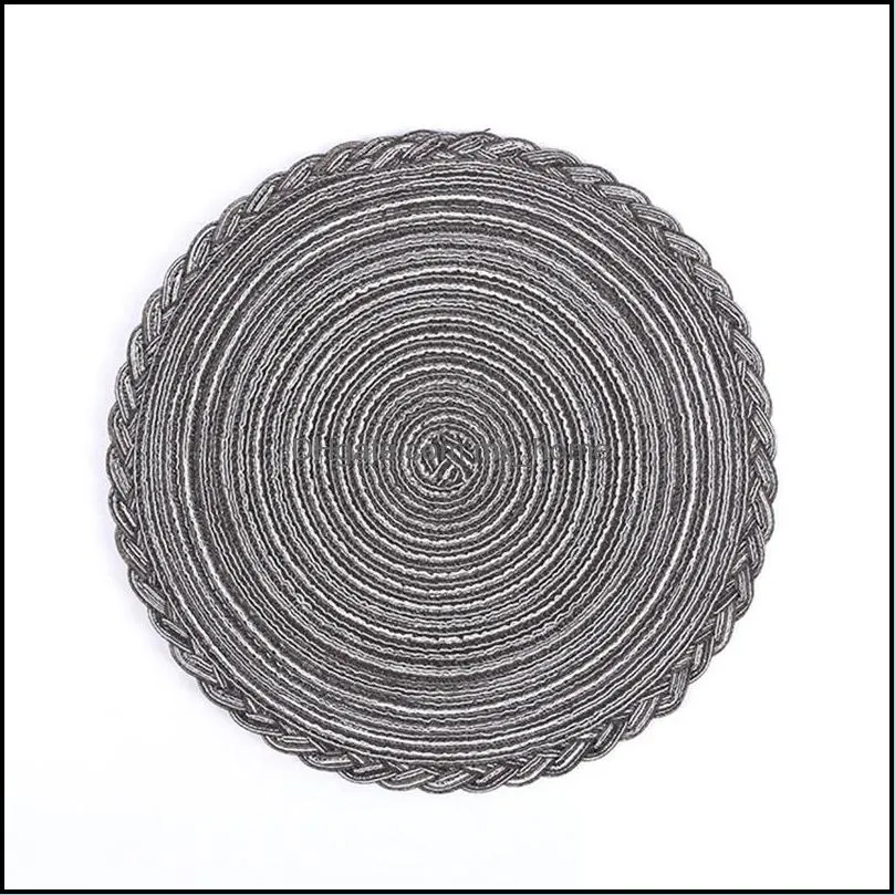 round insulation pad solid placemats linen non slip table mats kitchen accessories decoration home pads coaster wll493