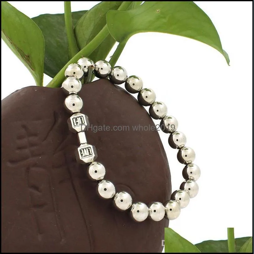 new dumbbell gym 7 chakra bracelet handmade bead ccb dumbbell yoga buddha aromatherapy bracelet 3 styles trend jewelry