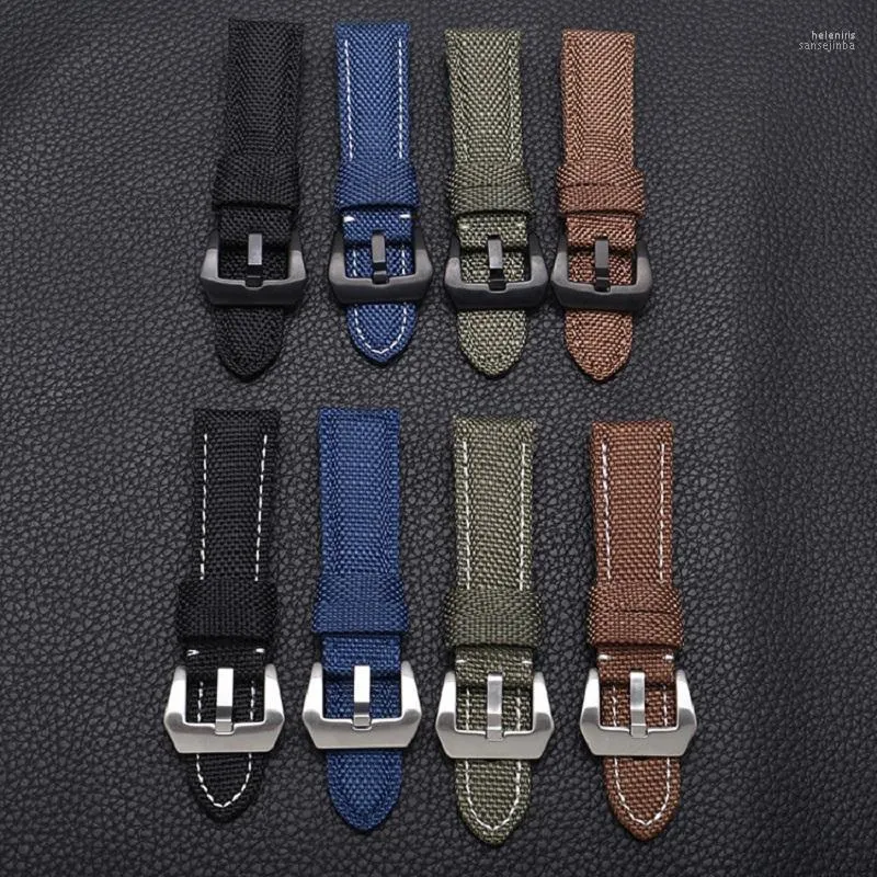 Cinturini per orologi Cinturini in nylon di ricambio 20mm 22mm 24mm 26mm Bracciale in pelle da uomo Hele22