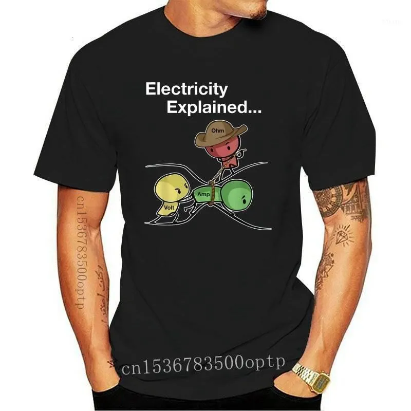 T-shirts Ohm Volt Amp Elektricitet Förklarad Rolig Elektriker Nerd Bomull T-shirt Harajuku O-Neck Tshirt Män Streetwear Hip Hop