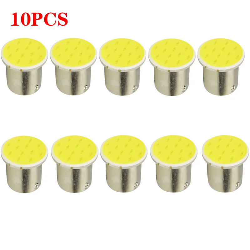 NOWOŚĆ 10PCS P21W 1157 BAY15D 1156 BA15S Turn Signal Signal Bulb Cob Wewnętrzne światło Parking Odwrotna lampa hamulca wsteczna Super jasna 12V