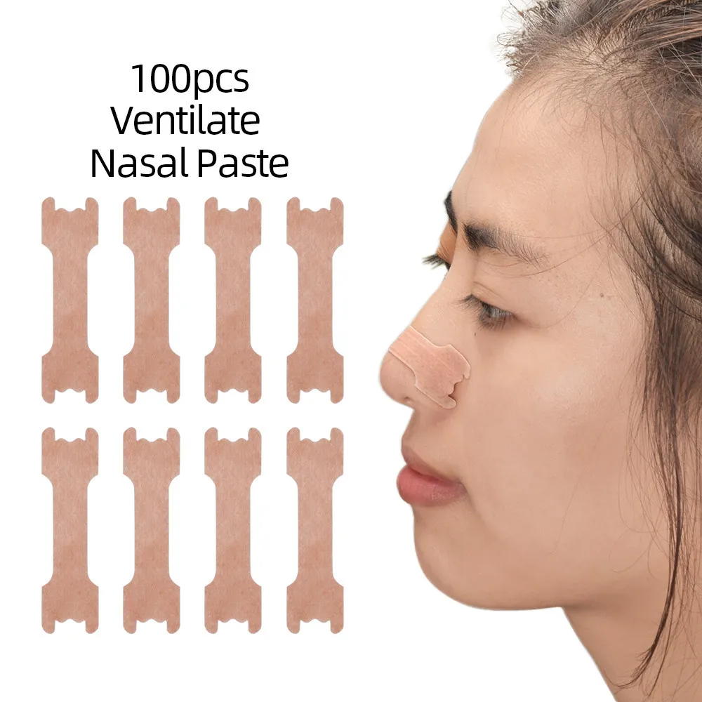 100Pcs 호흡을위한 안티 코골이 비강 스트립 올바른 방법 보조 중지 코골이 코 패치 더 나은 호흡을 돕습니다