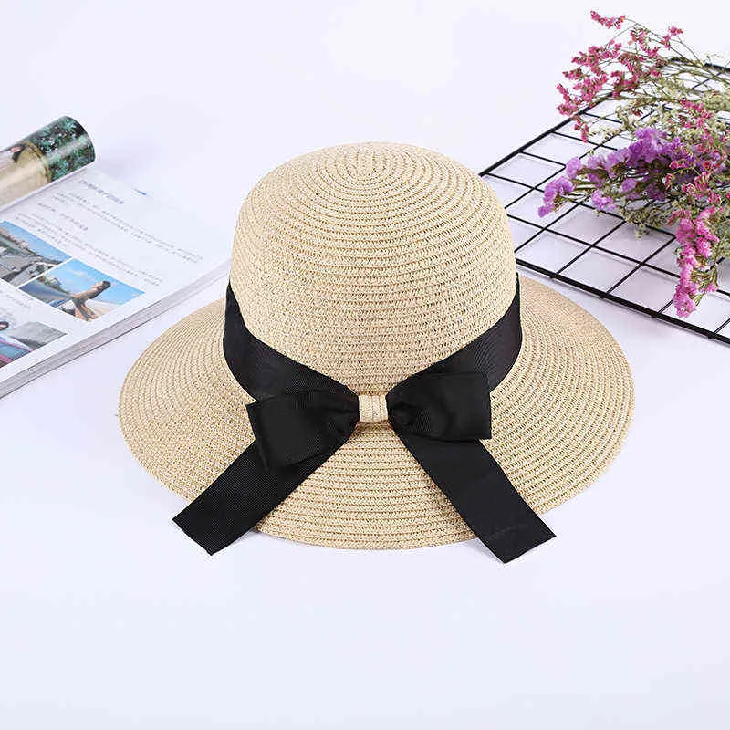2019新しい夏サンキャップ女性麦わら帽子と蝶の帽子ファッション帽子G220301