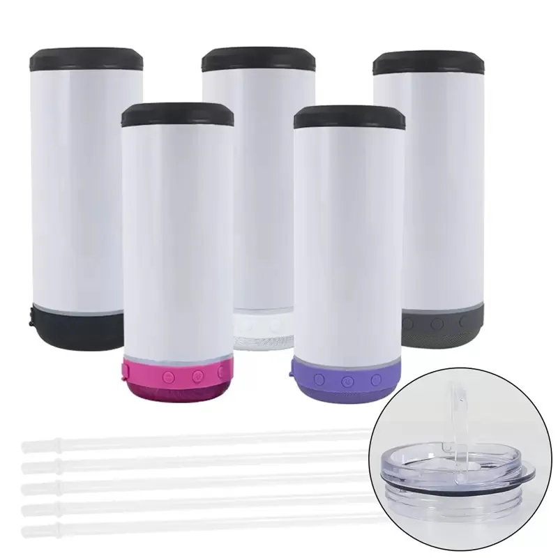 Nuovi arrivi 16oz 4 in 1 Sublimation Bluetooth Speaker può raffreddarti a doppia parete in acciaio inossidabile per altoparlanti wireless per altoparlanti wireless per altoparlanti smart wireless Tumblers Regalo personalizzato Z11