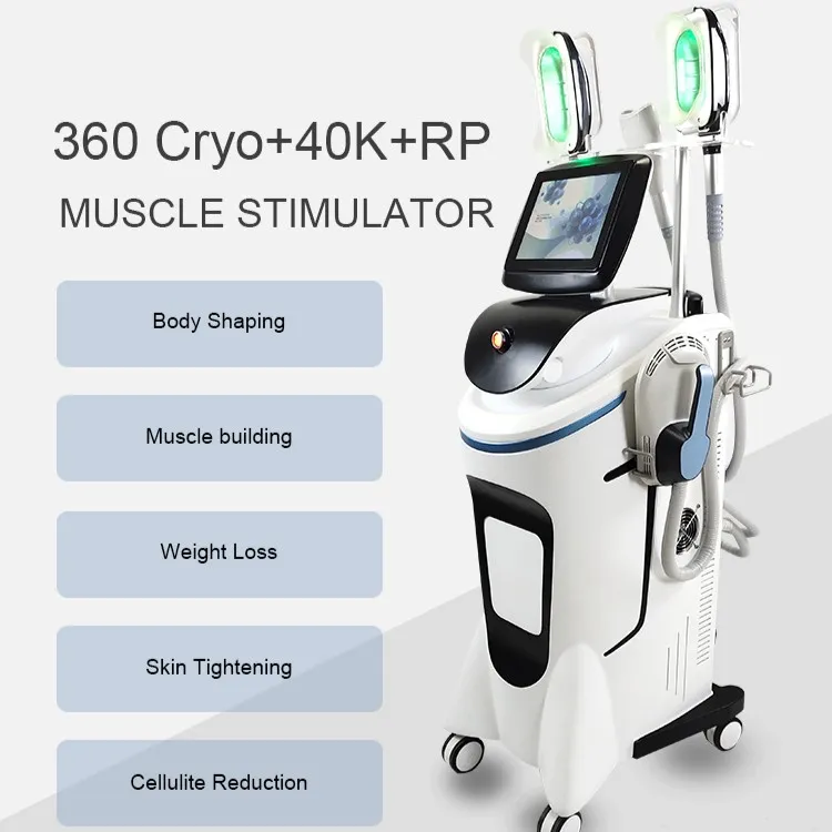 2022 Nyaste Emslim Cryo 2 i 1 bantmaskin Hi-EMT Muscle Sculpting Muscle Trainer 40K RF Cryolipolysis Fat Freeze Body Shaping Weight Loss Beauty Salon Equipment