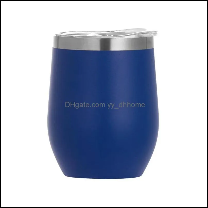 12oz wine tumbler egg cup mug stainless steel eggs shape cups glasses vacuum water bottle mini mugs drinkware yfa2271