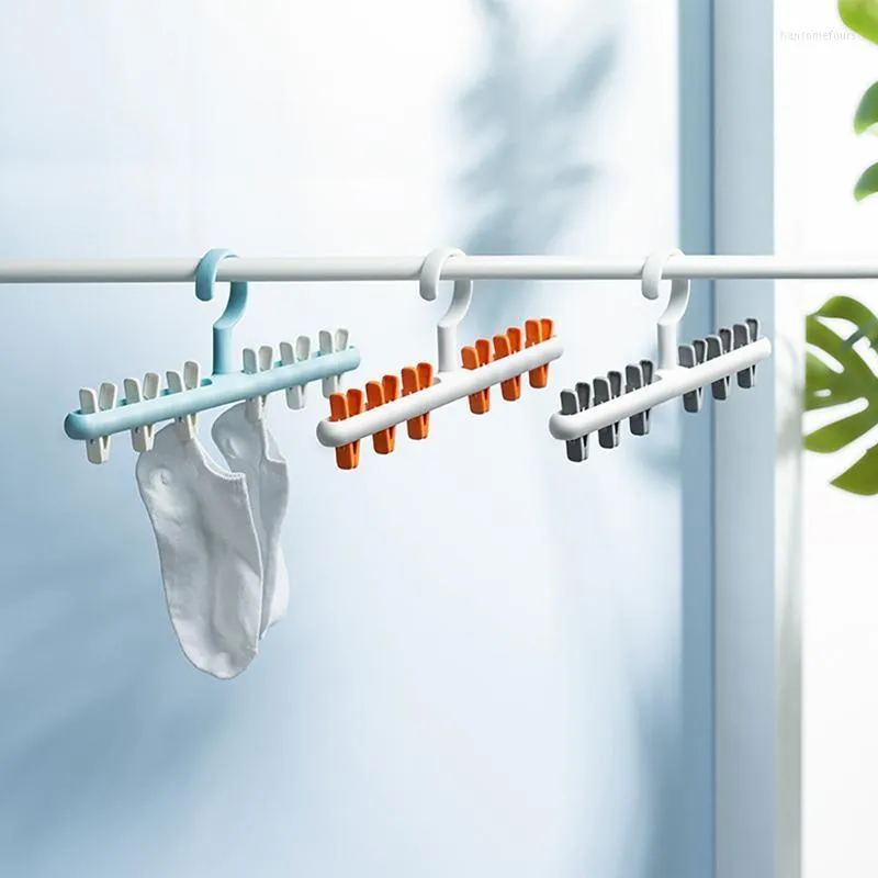 Hangers rekken 6 clip winddichte niet-slip droogrek hanger beha ondergoed sok korte plastic broek huis opvouwbare roteerbaar roteerbaar