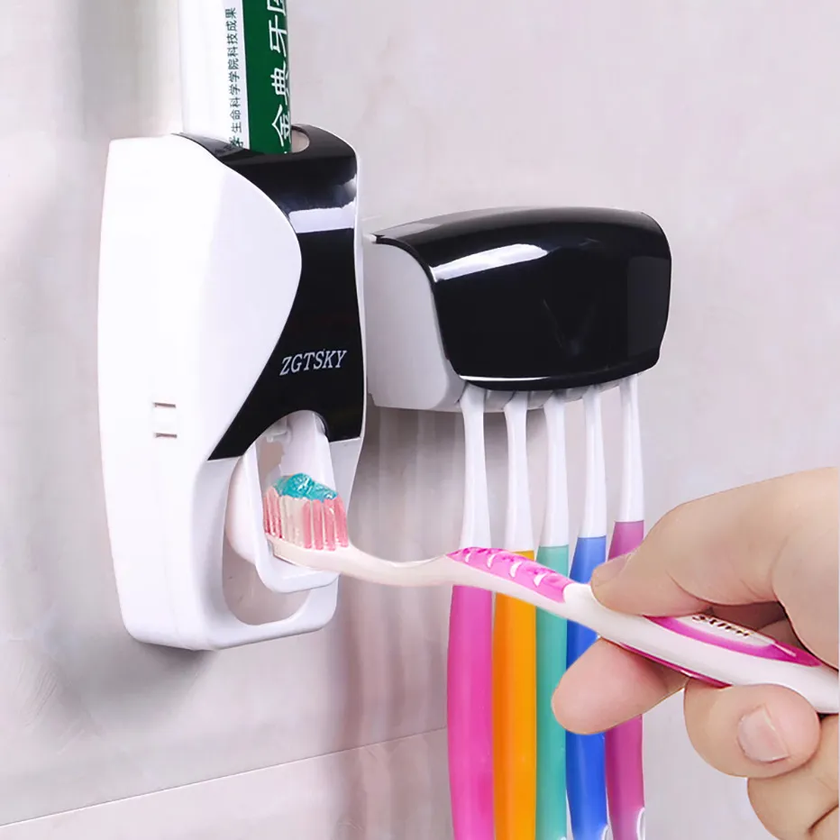 Automatic Squeeze Toothpaste Box, Wall Mounted Dustproof Toothbrush Holder, Storage Rack, Bathroom Accessories Inventory Wholesale