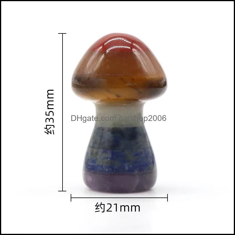 mini mushroom statue natural stone carved decoration rose quartz healing crystal gift room ornament fish tank decoration