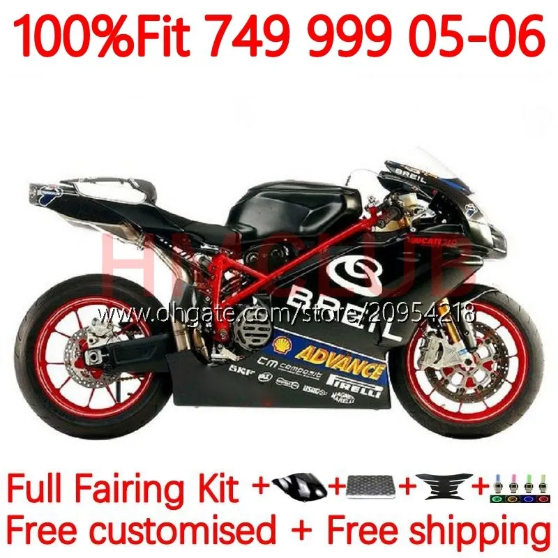 Motorfiets Bodys Voor DUCATI 749-999 749S 999S 749 999 03 04 05 06 ABS Carrosserie 166No.40 749 999 S R 2003 2004 2005 2006 749R 999R 2003-2006 OEM Kuip Kit matte kleur