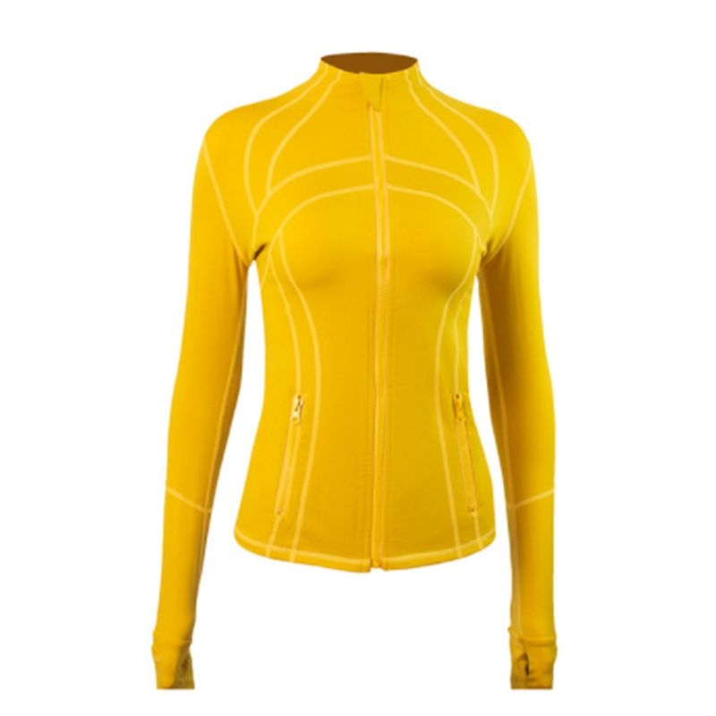 Lu Gym Jacket Define Sweat Shirt Top Woman Nylon Slim Stand Collar