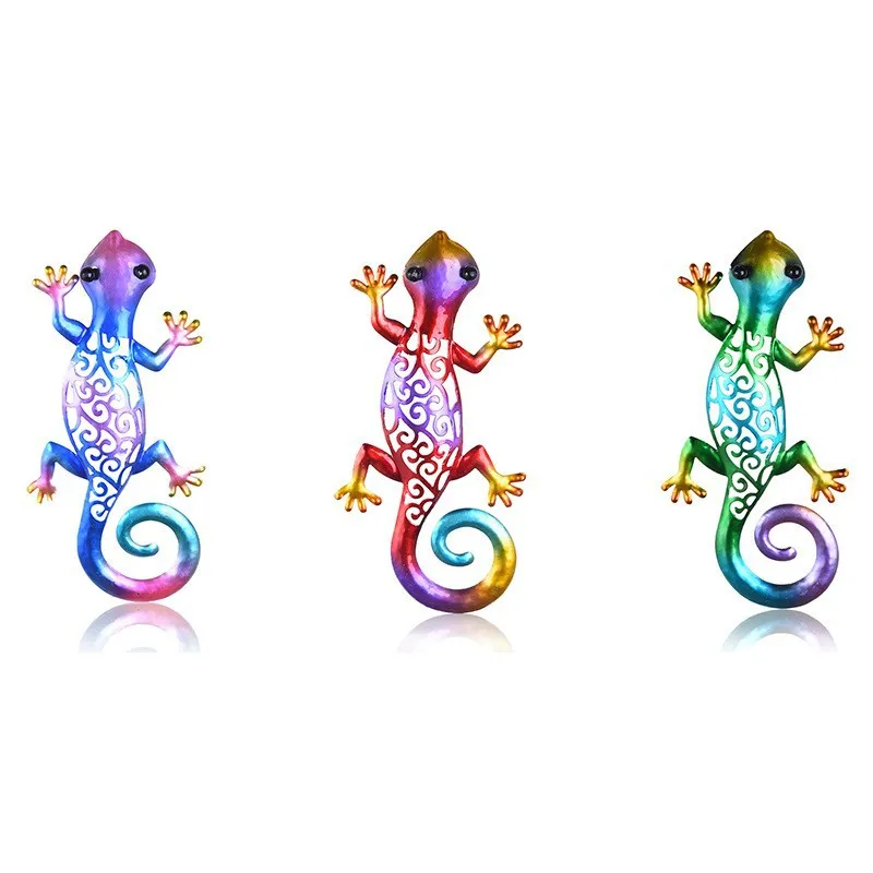 Décorations de jardin Métal Gecko Décoration Murale Lézards Extérieur Suspendu Lézard Statue Sculpture Oeuvre Balcon Grande Clôture Décoration De Jardin 20220503 D3