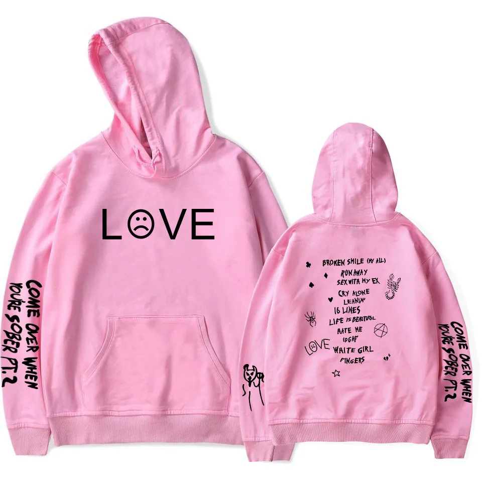 Sudadera lil peep rosa best sale