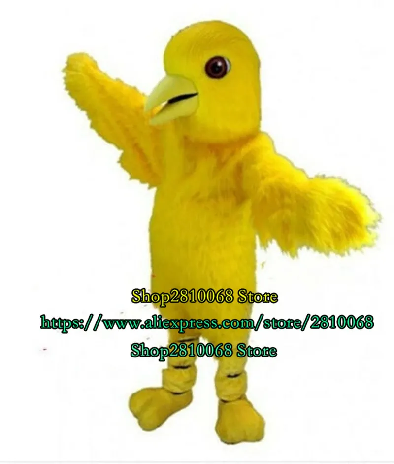 Costume de poupée de mascotte Très mignon costume de mascotte d'oiseau jaune costume publicité carnaval halloween neutre cadeau d'halloween 1092