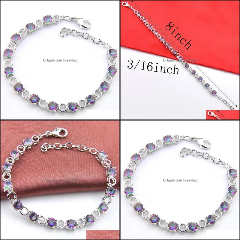 hot 2018 luckyshine 6 pcs 1 lot women simple fashion elegant crystal new brand wedding colorful bracelet hollow bracelets b0028