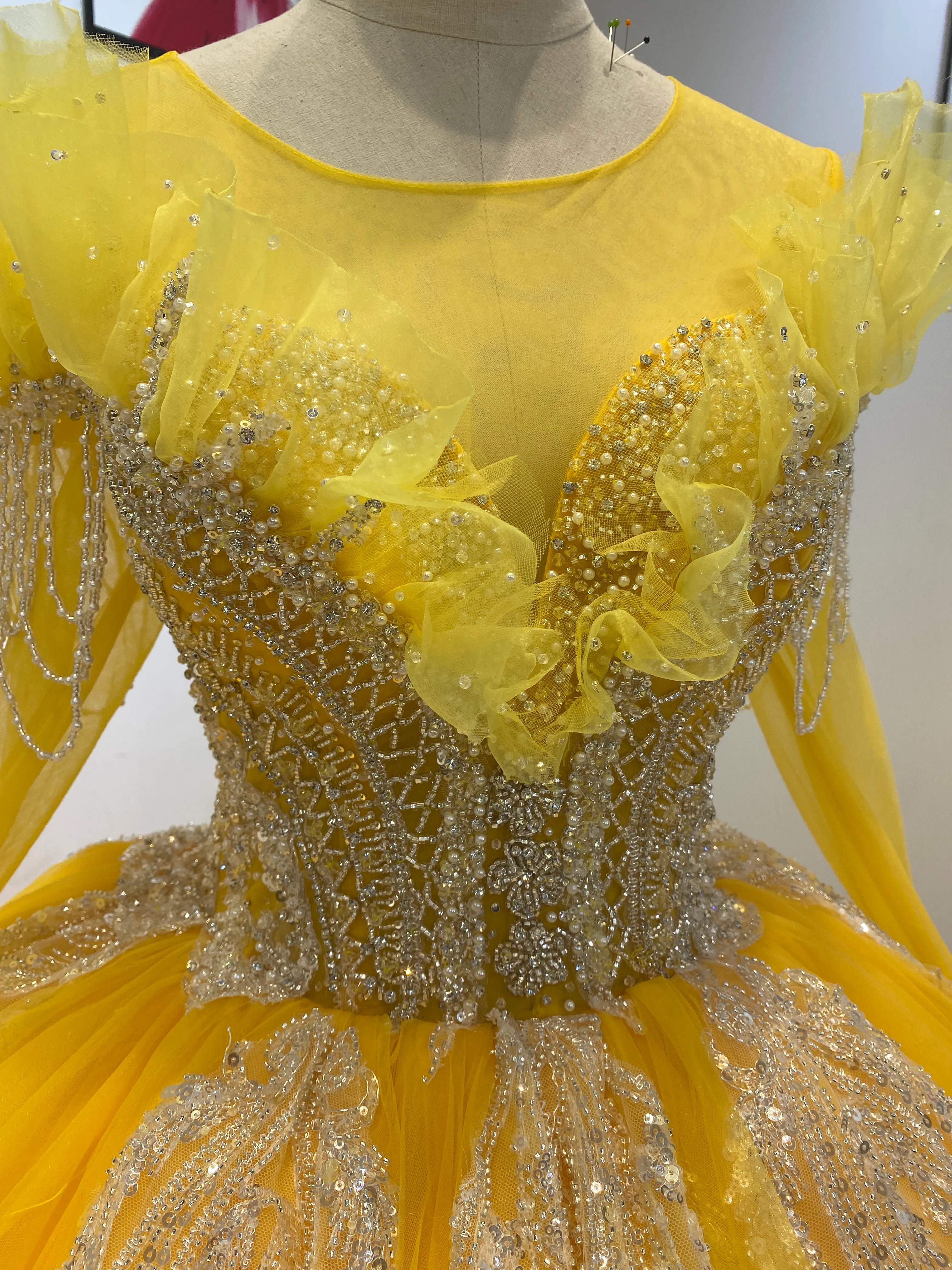 Yellow wedding discount dresses for sale