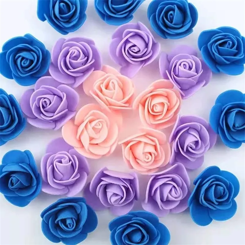 500pcs 3cm Mini Artificial Pe Foam Rose Flower Heads for Wedding Home Decoration Handgjorda Fake Flowers Ball Craft Party Supplies 220408