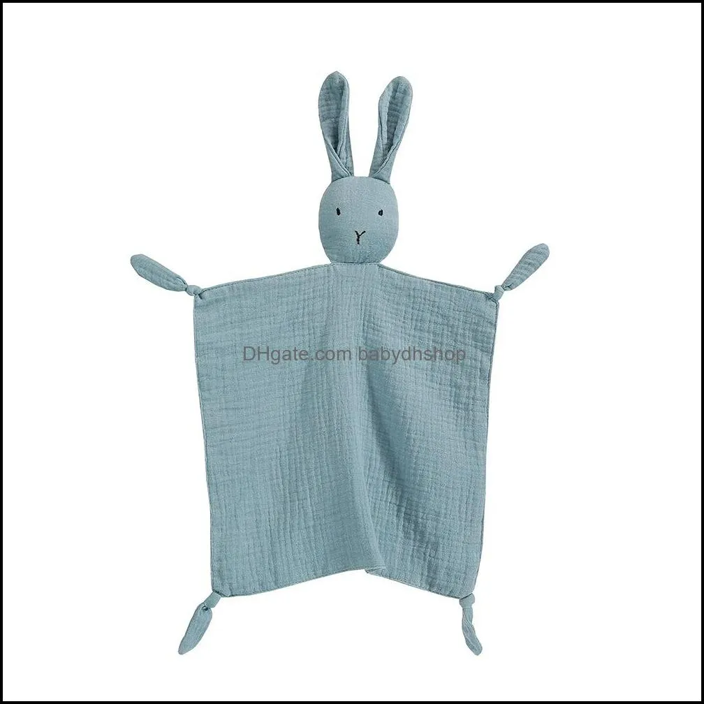 soft organic cotton muslin bunny rabbit animal newborn pacify towels bibs soothers towel robes baby accessory