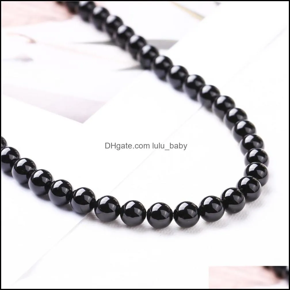 Factory Price Natural Black Agate Round Loose Beads Good Quality 16