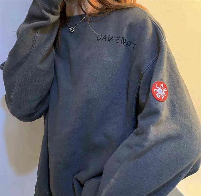 厚いバティックダークグレー Cavempt C.E19AW スウェットクルーネック 