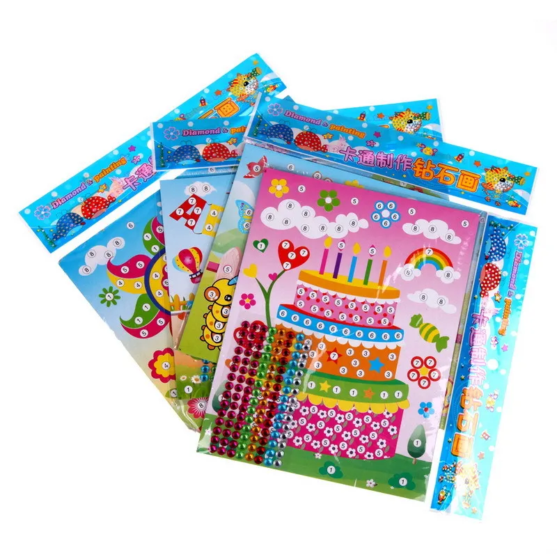 10pcs No-repeat Mix Commercio all'ingrosso fai da te a mano cristallo diamante adesivo e pasta di carta pittura mosaico puzzle cervello giocattoli per bambini bambini