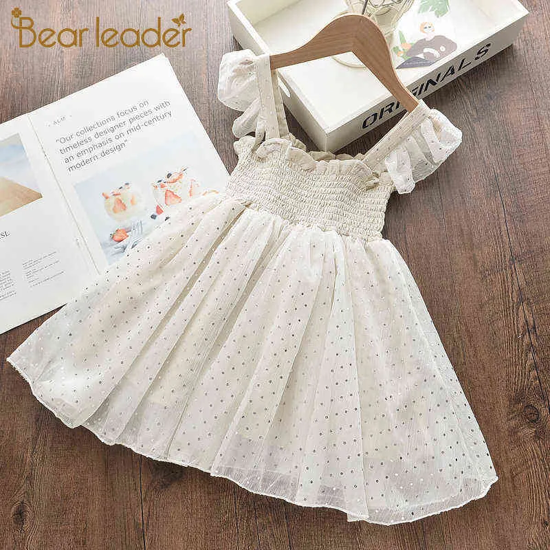 Bär Führer Mädchen Prinzessin Kleider 2022 Neue Mode Kinder Polka Dot Pailletten Party Kostüm Mädchen Geraffte Vestidos Baby Nette Kleidung G220518