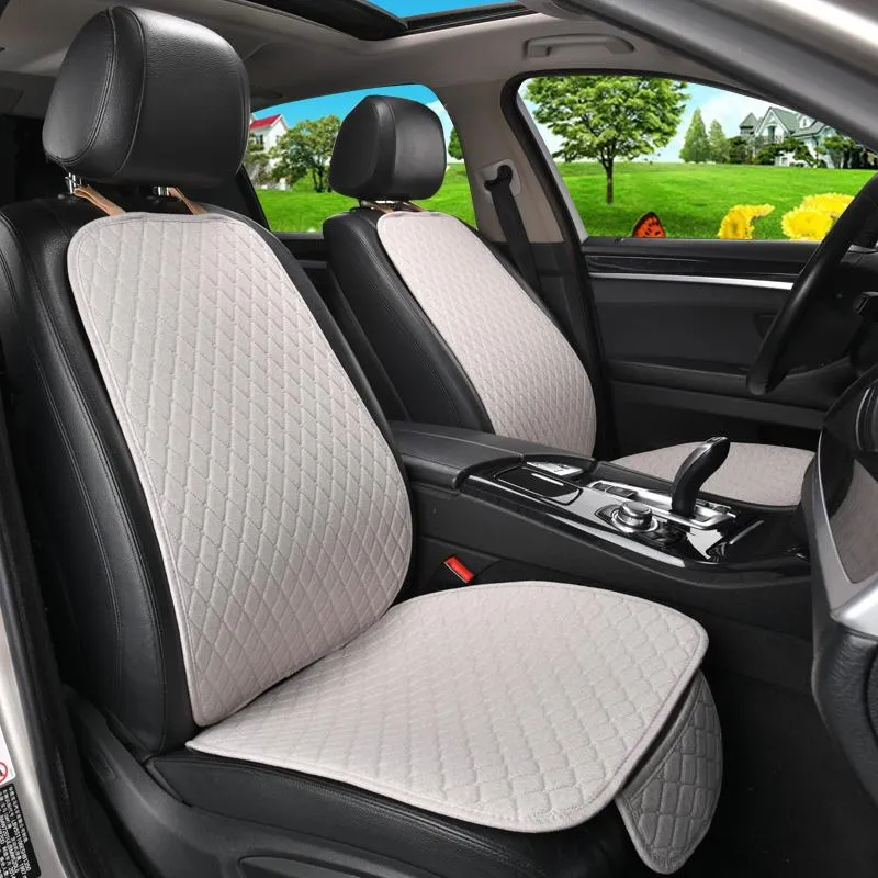 Car Seat Covers Flax Cover Protector With Backrest Front Rear Back Waist Washable Cushion Pad Mat For Auto Universal Fit Most CarCar