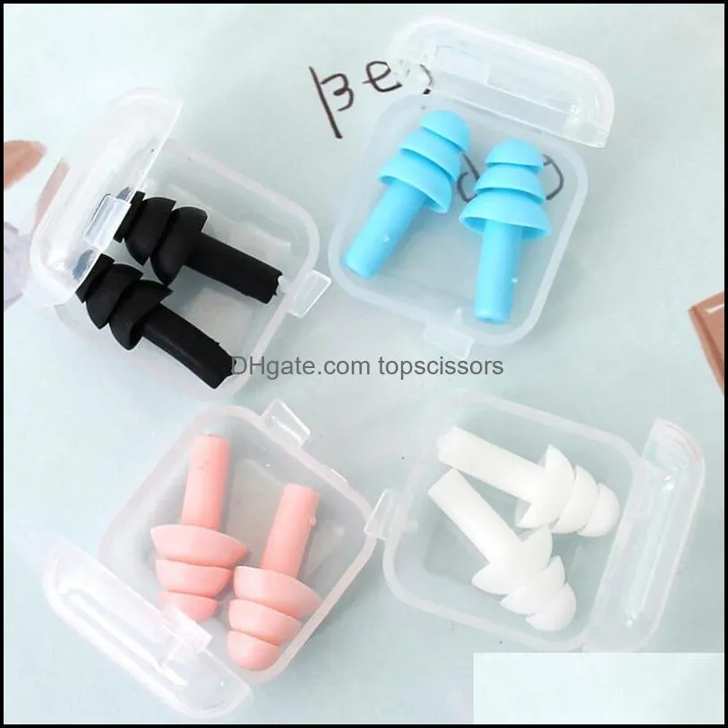 Silicone Earplugs Swimmers Soft and Flexible Ear Plugs for travelling & sleeping reduce noise Ear plug 8 colors LX6917