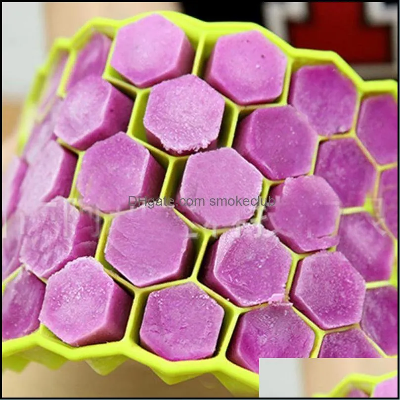 DIY Pops 37 Ice Cubes Honeycomb Ice Cream Maker Form Mould Popsicle Molds Yogurt Ice Box Fridge Treats Freezer