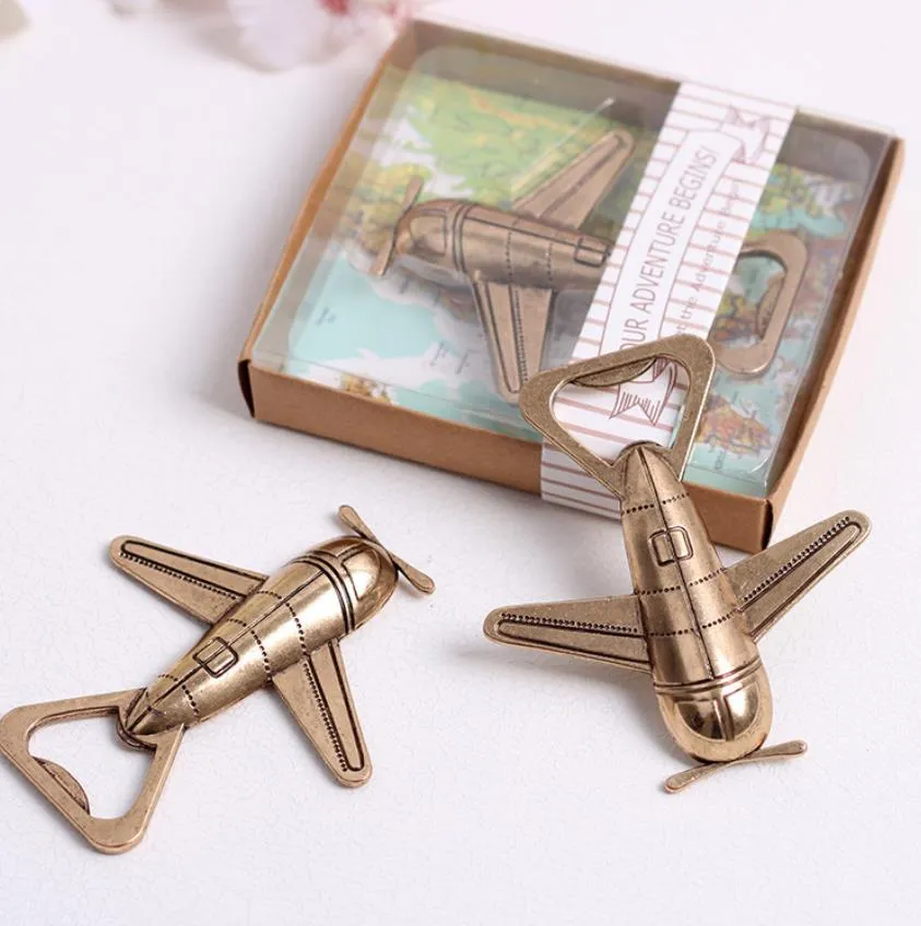 2 style Airplane Bottle Opener Antique Plane Shape Wedding Gift Party Favors Kitchen Aluminum Alloy Beer Openers Perfect Travel Aviation Gifts for