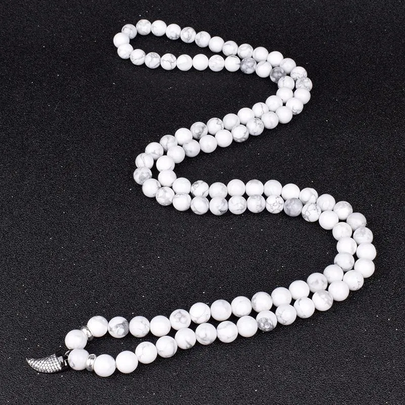 Colares pendentes Nature White Turqueise 108 MALA MULHERM MULHERES MADO MADEIRA MADEIRA AMULETO CRISTAL MENINOS MENINOS AMANDOS DE YOGA JOWEMPELE