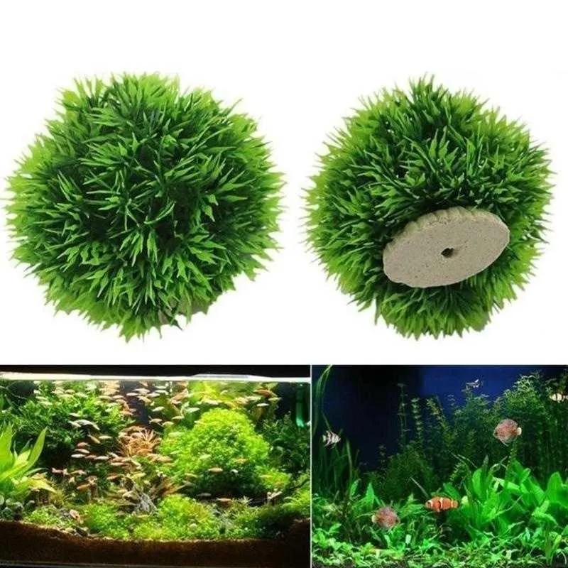 Plants Plastic Artificial Aquarium Aquatic Grass Ball Fish Tank Ornament Aquarium Ornamental Chlorella Prospects Grass For Decor