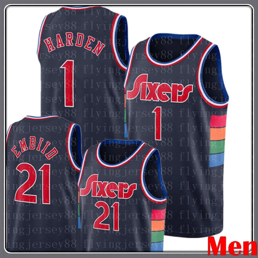 1 Jame Man Harden Jersey Joel 21 Embiid Allen 3 Iverson Basketball Jerseys Tyrese 0 Maxey 88