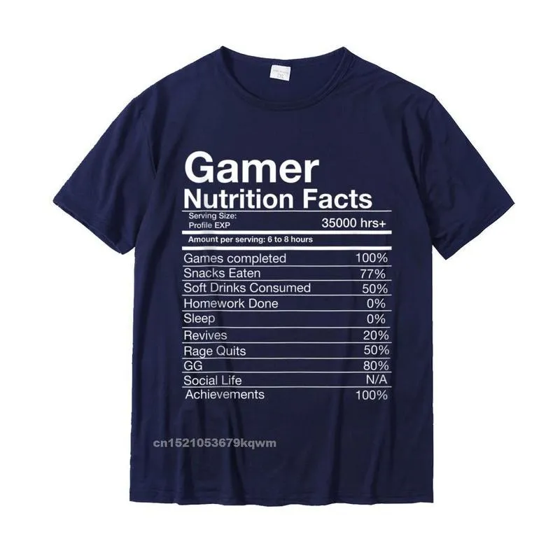 Cool Normal Fall 100% Cotton Round Neck Men Tops Tees Classic Tops Tees Cute Short Sleeve T Shirts Top Quality Gamer Nutrition Facts Gamer Funny Video Game Tank Top__3201 navy