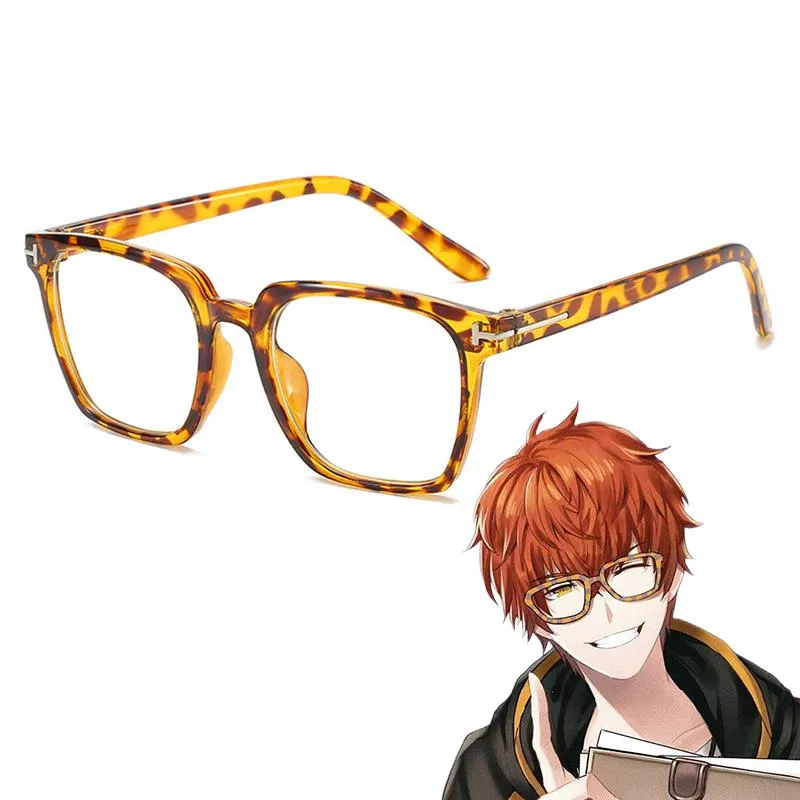 Autres fournitures de fête d'événement Jeu Mystic Messenger Lunettes 707 Cosplay Lunettes Accessoires Lunettes LéopardAutre