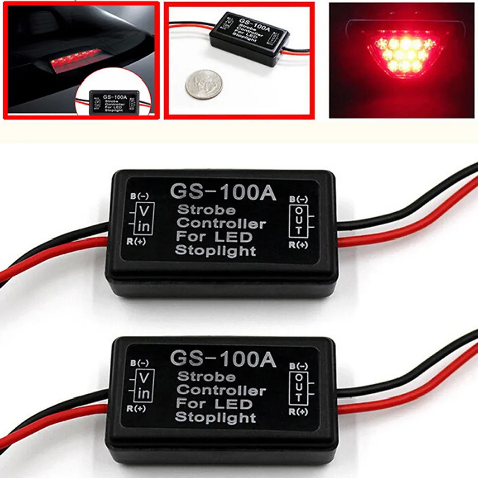 GS-100A Flash Flaş Kontrolör Fren Işık Flaşör Modülü Araba LED Fren Durma Aydınlatma Lambası 12V