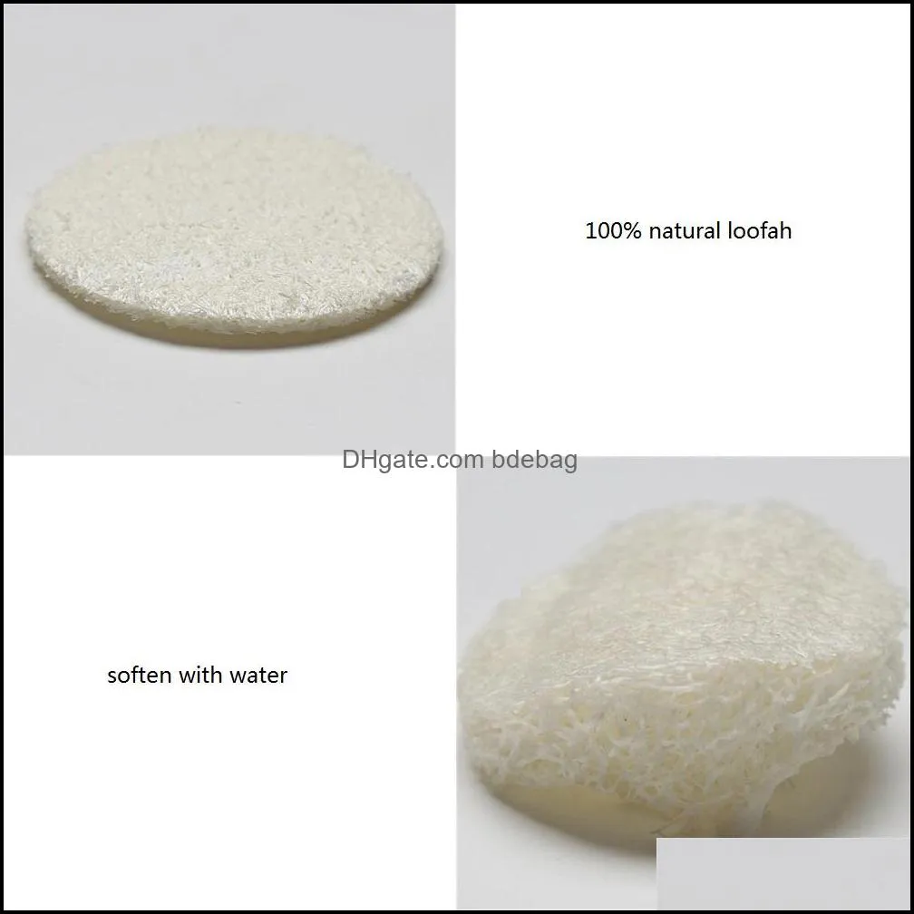 5.5cm/6cm/7cm/8cm Round Natural Loofah Pad Facial Cleaning Sponge